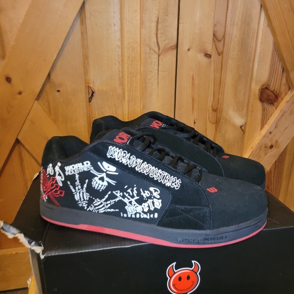 World Industries Skate Shoes Mens 11.5 Bones Skull Y2K Black F209666 Smith * - Picture 3 of 11